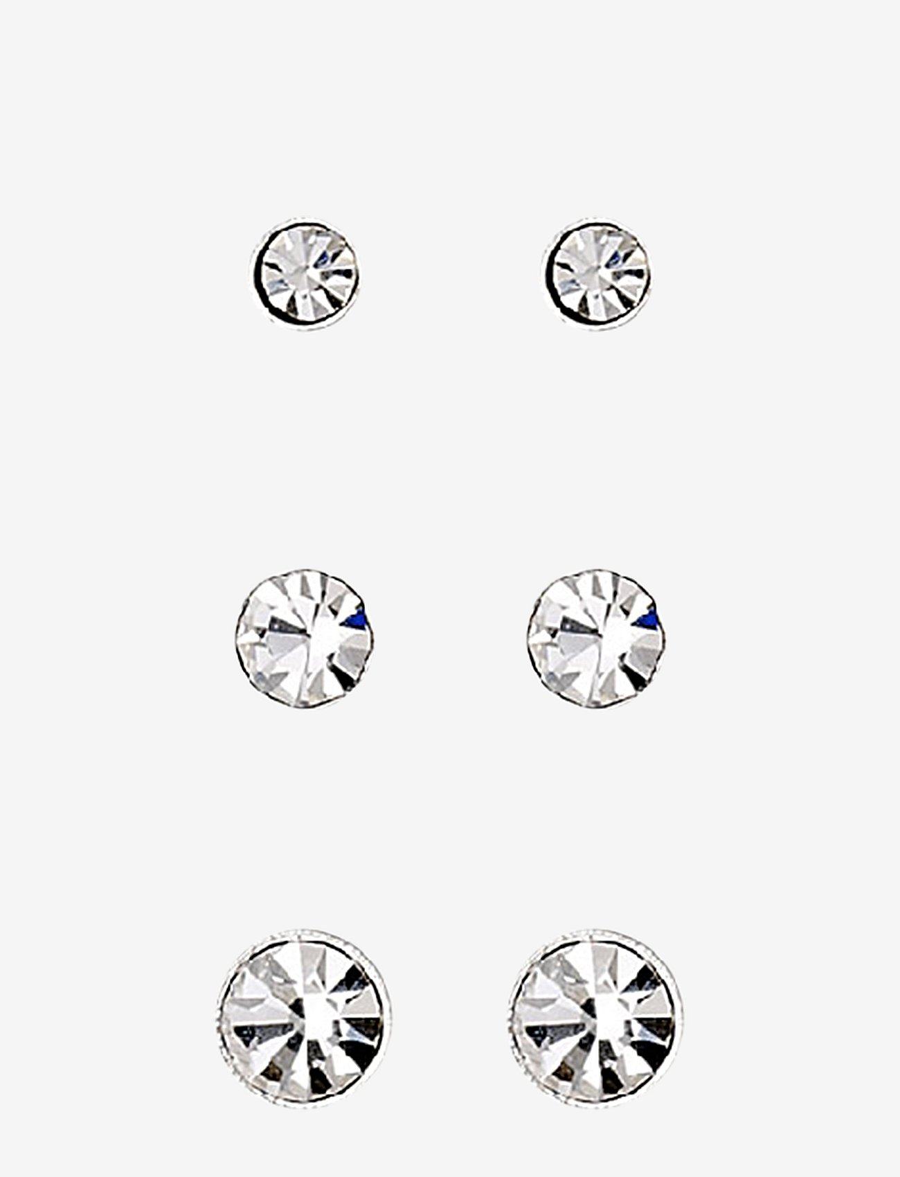 Millie 3-Pack Earrings Crystal Silver-Plated