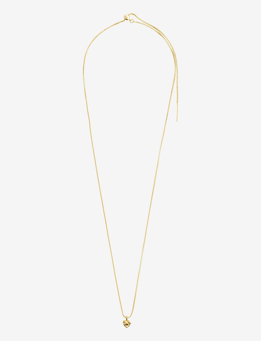 Pilgrim - LEAF heart pendant necklace - gold plated - 1