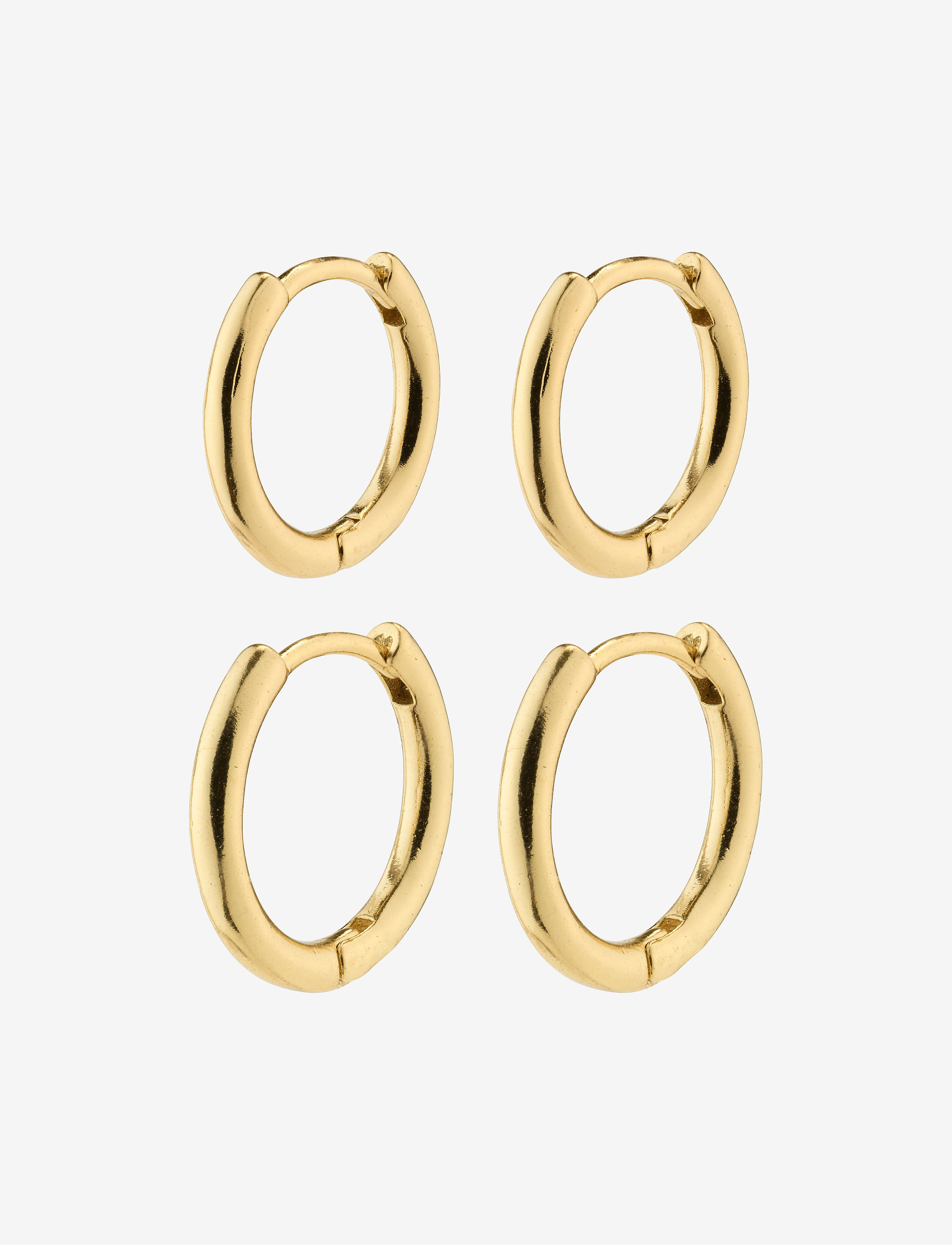 PILGRIM Leaf Recycled 2-In-1 Set Huggie Hoops Gold - One Size - Damen
