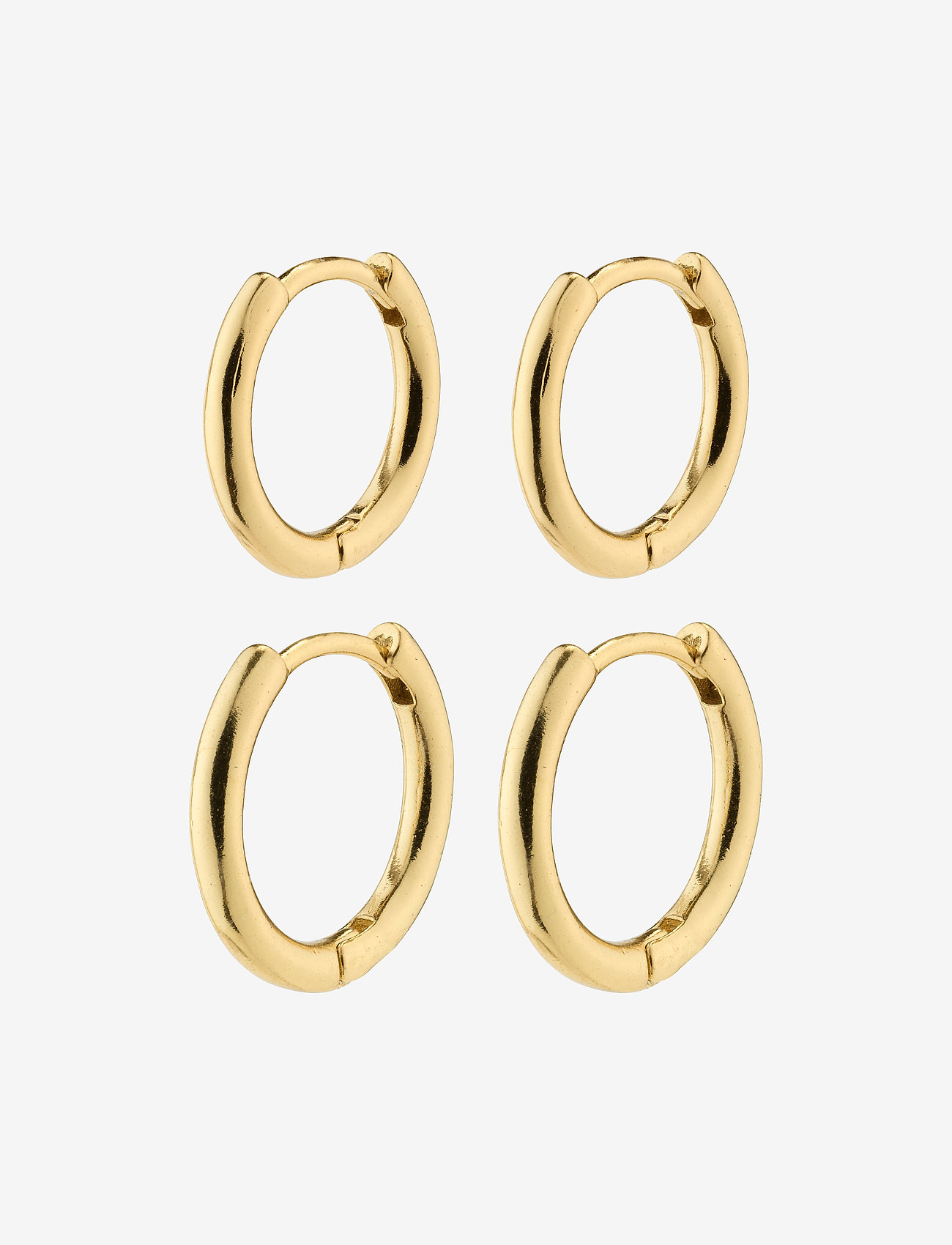 Pilgrim - LEAF recycled 2-in-1 set huggie hoops - kreolen - gold plated - 1