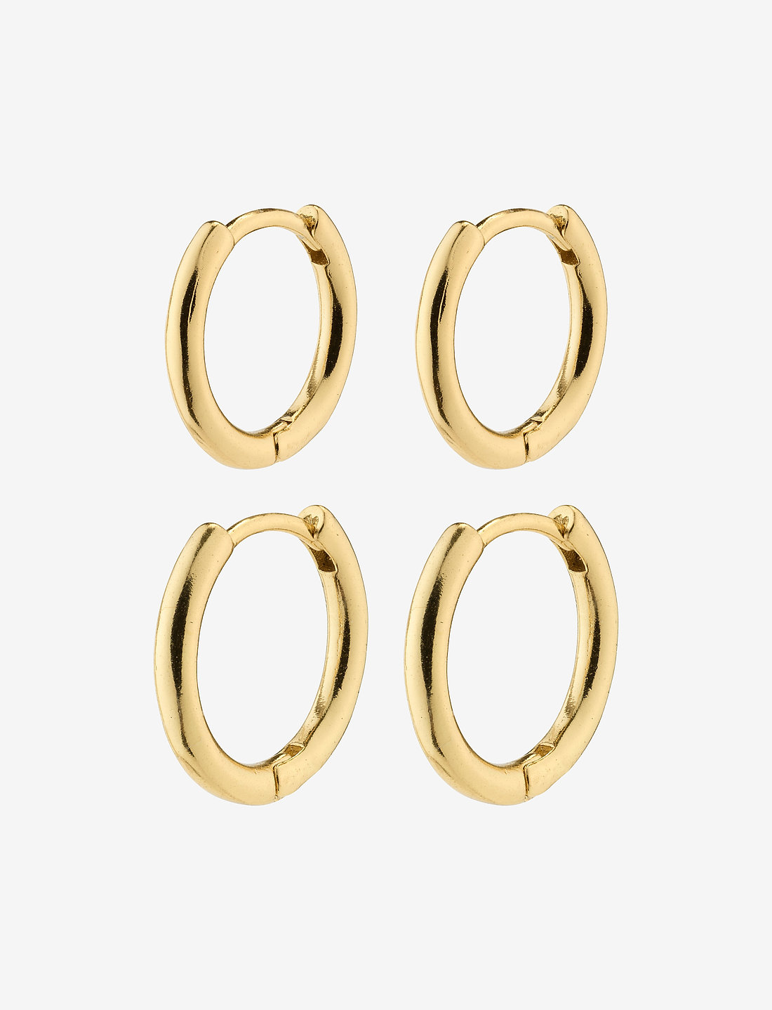 Pilgrim - LEAF recycled 2-in-1 set huggie hoops - creoler & hoops - gold plated - 1