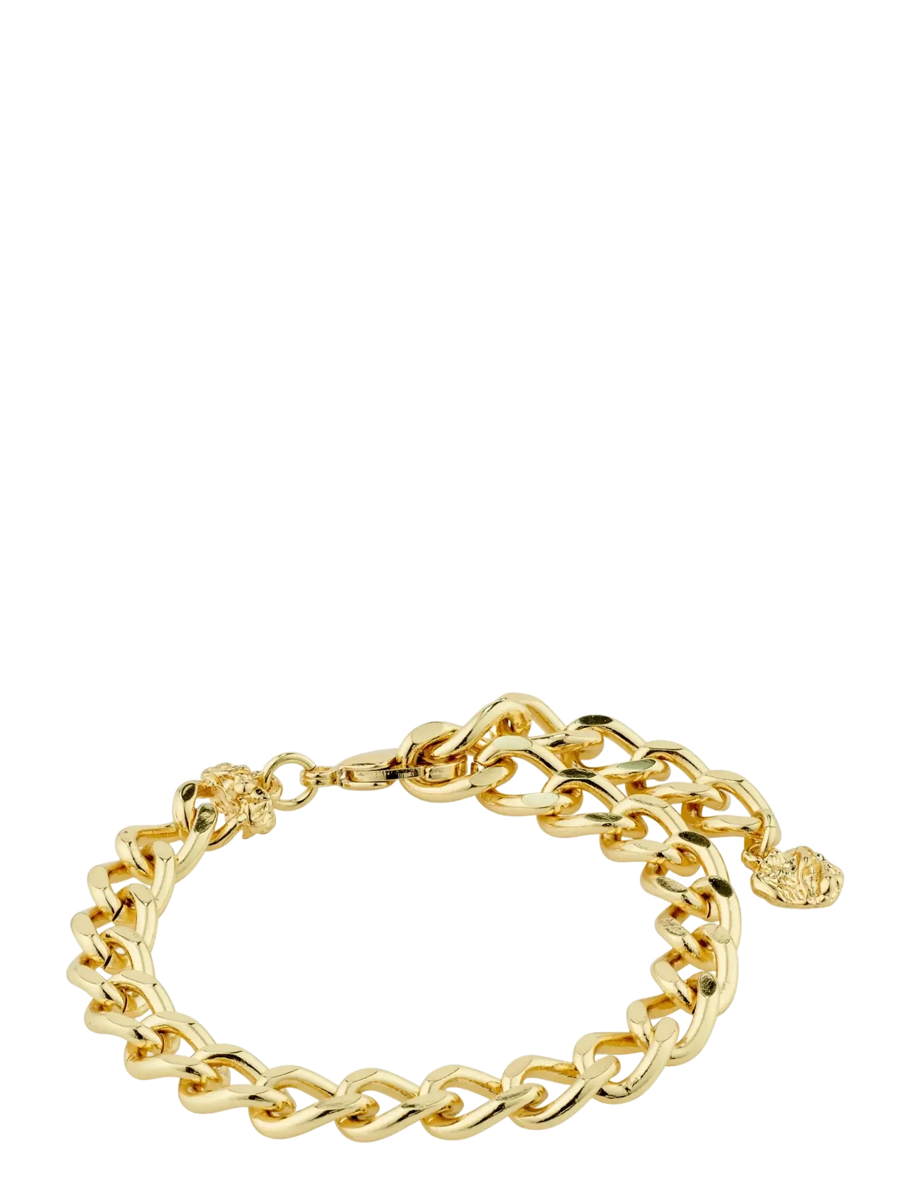 PILGRIM Charm Curb Chain Armband Gold-Plated Gold - One Size - Damen