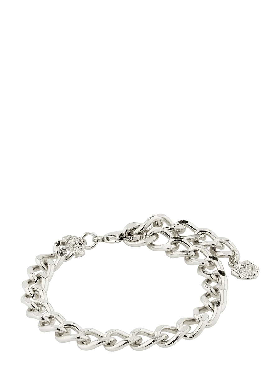 Pilgrim - CHARM curb chain bracelet silver-plated - Ķēžu rokassprādzes - silver plated - 1