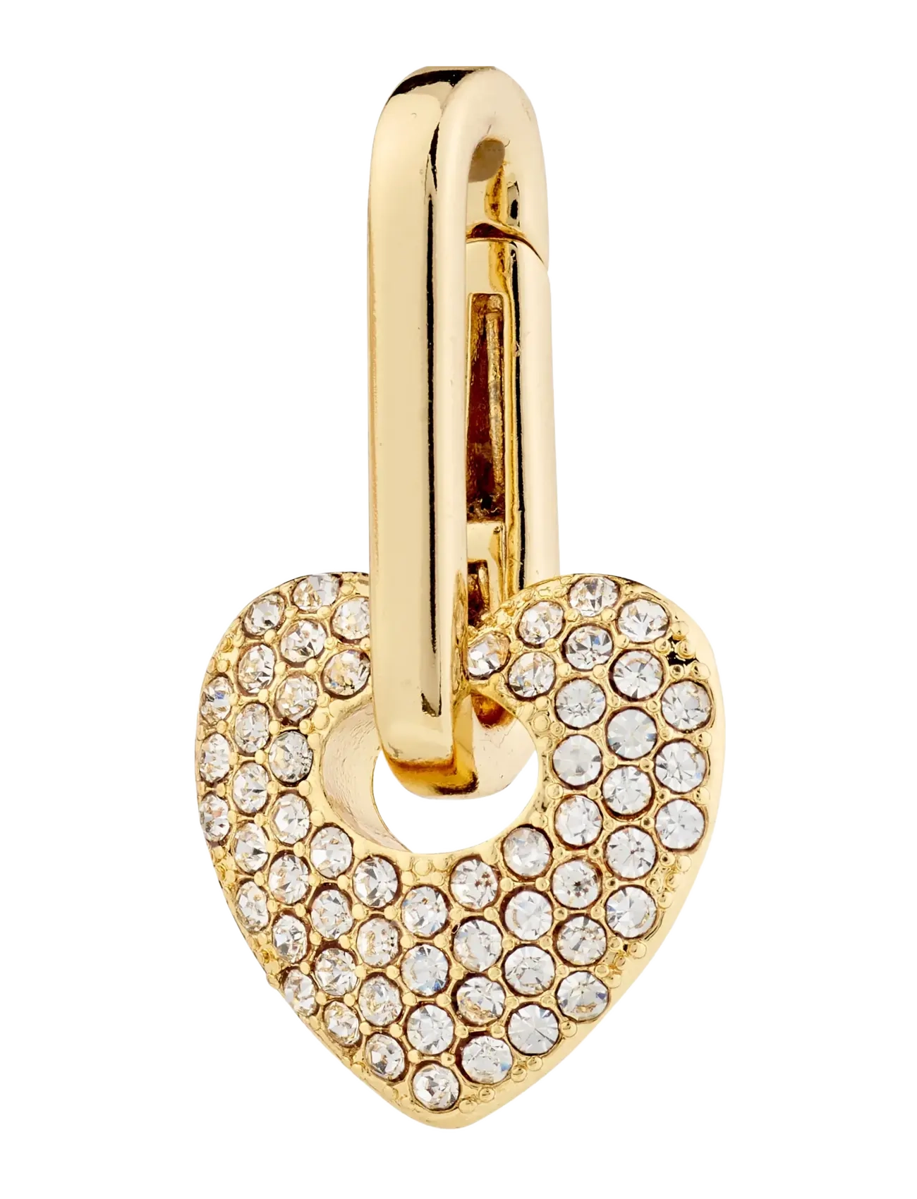 PILGRIM Charm Crystal Heart Anhänger Gold-Plated Silber - One Size - Damen
