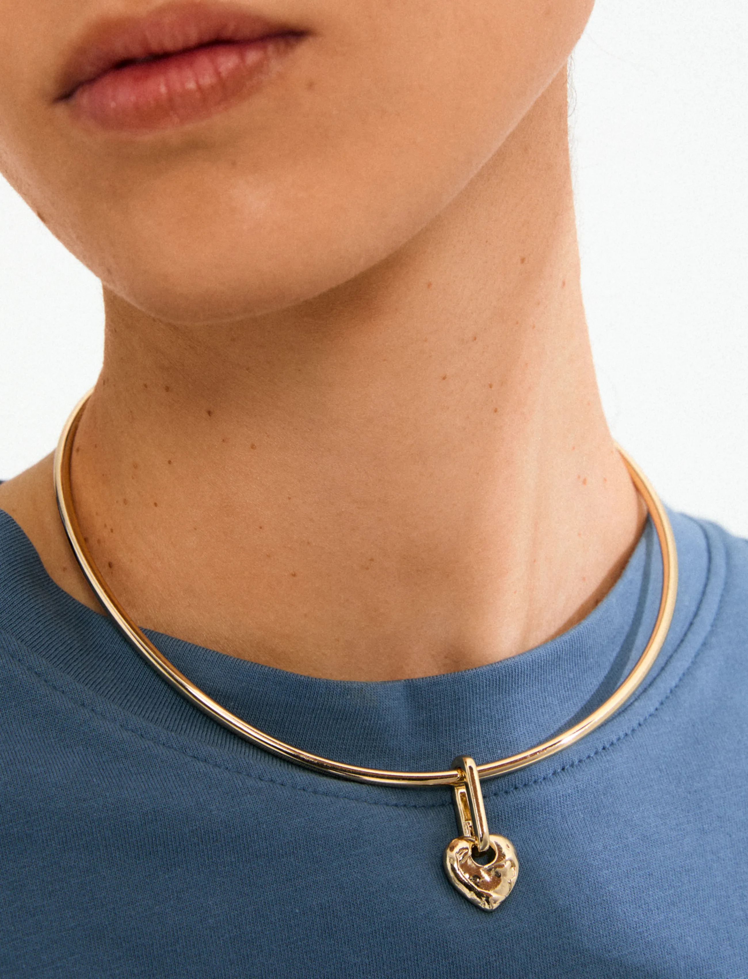 Pilgrim Charm Rough Heart Pendant, One Size, Jewellery, Gold - Pendants, Frauen