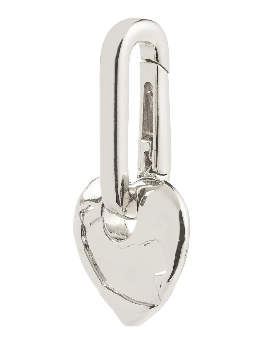 Pilgrim - CHARM rough heart pendant - konfirmationstøj - silver plated - 1