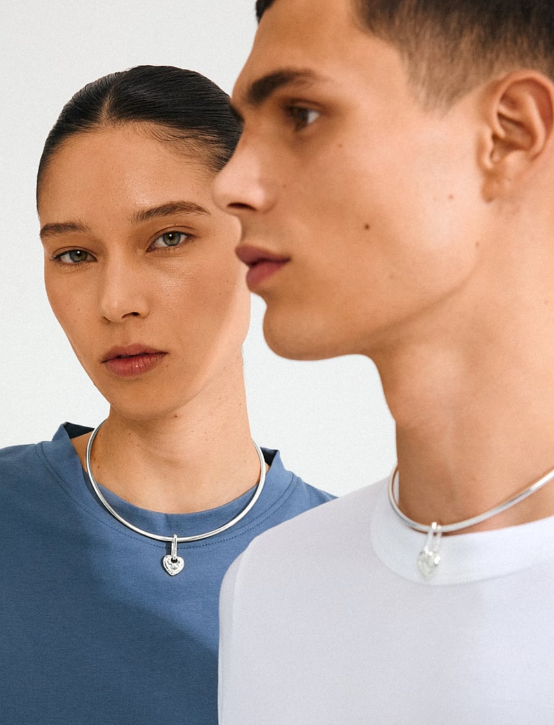 Pilgrim - CHARM rough heart pendant - konfirmation - silver plated - 2