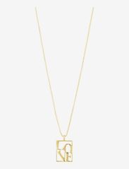 Pilgrim - LOVE TAG recycled LOVE necklace - halsband med hänge - gold plated - 0