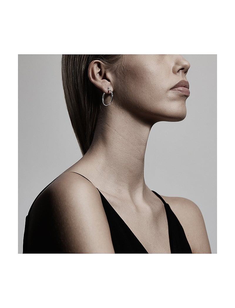 Pilgrim - LAYLA recycled medium hoop earrings - hoops - silver - 0