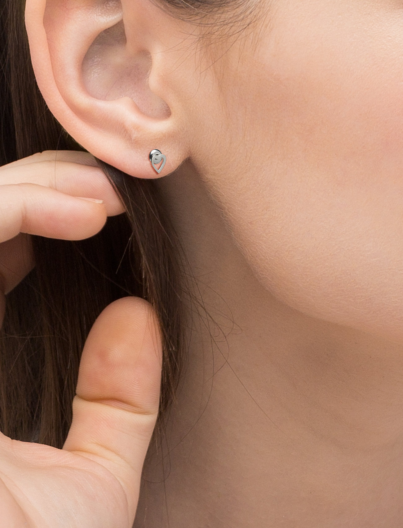 Pilgrim - SOPHIA recycled tiny heart earstuds - silver plated - 1