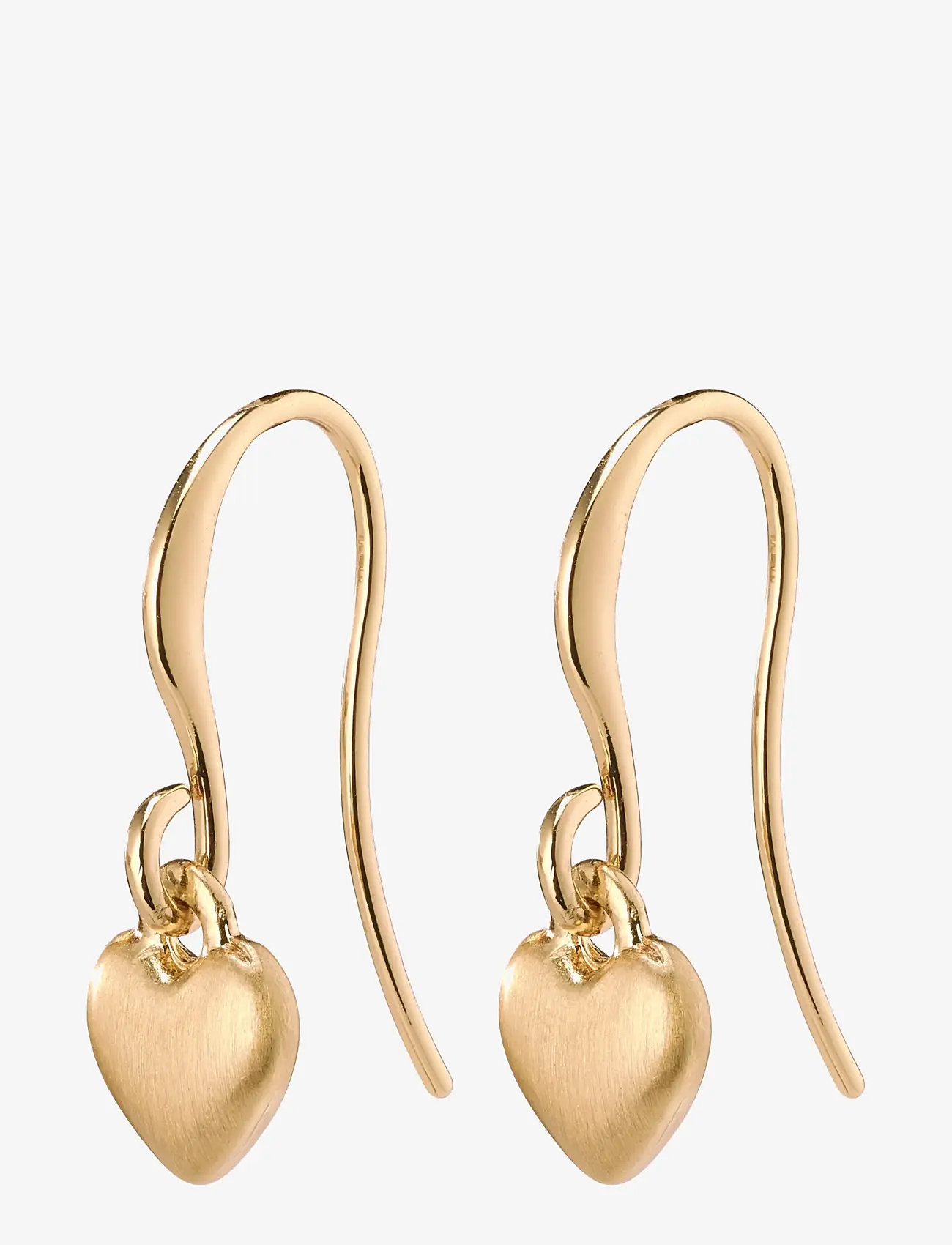 Pilgrim - SOPHIA heart pendant earrings - roikkuvat korvakorut - gold plated - 1