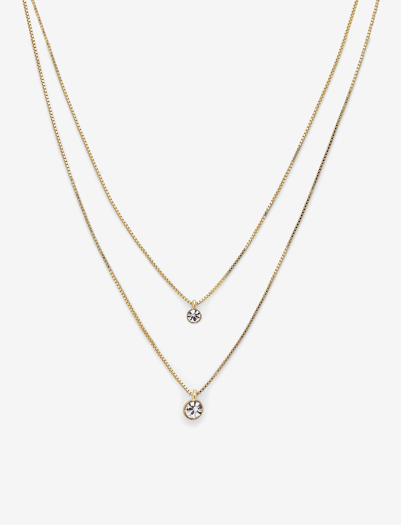 Pilgrim - LUCIA recycled 2-in-1 crystal necklace - ketten mit anhänger - gold plated - 0