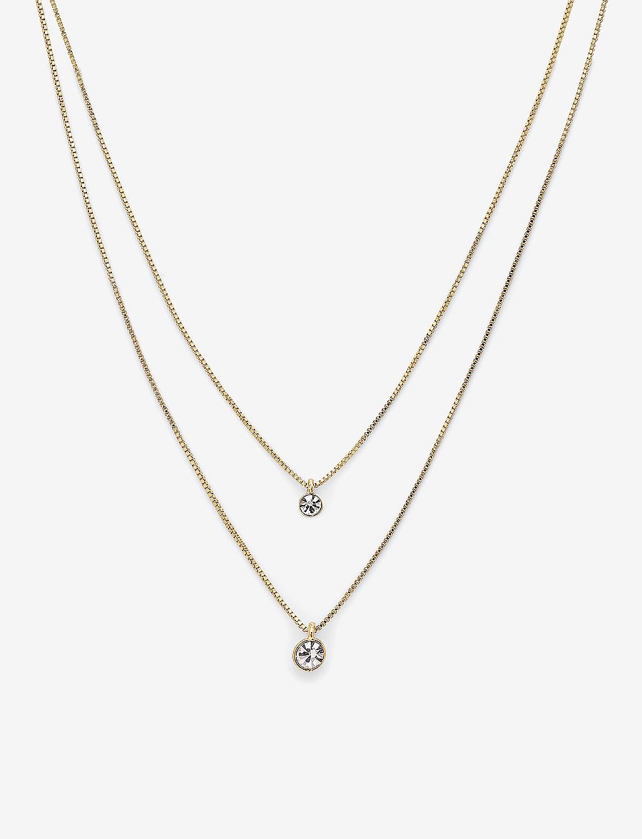 Pilgrim - LUCIA recycled 2-in-1 crystal necklace - halsband med hänge - gold plated - 1