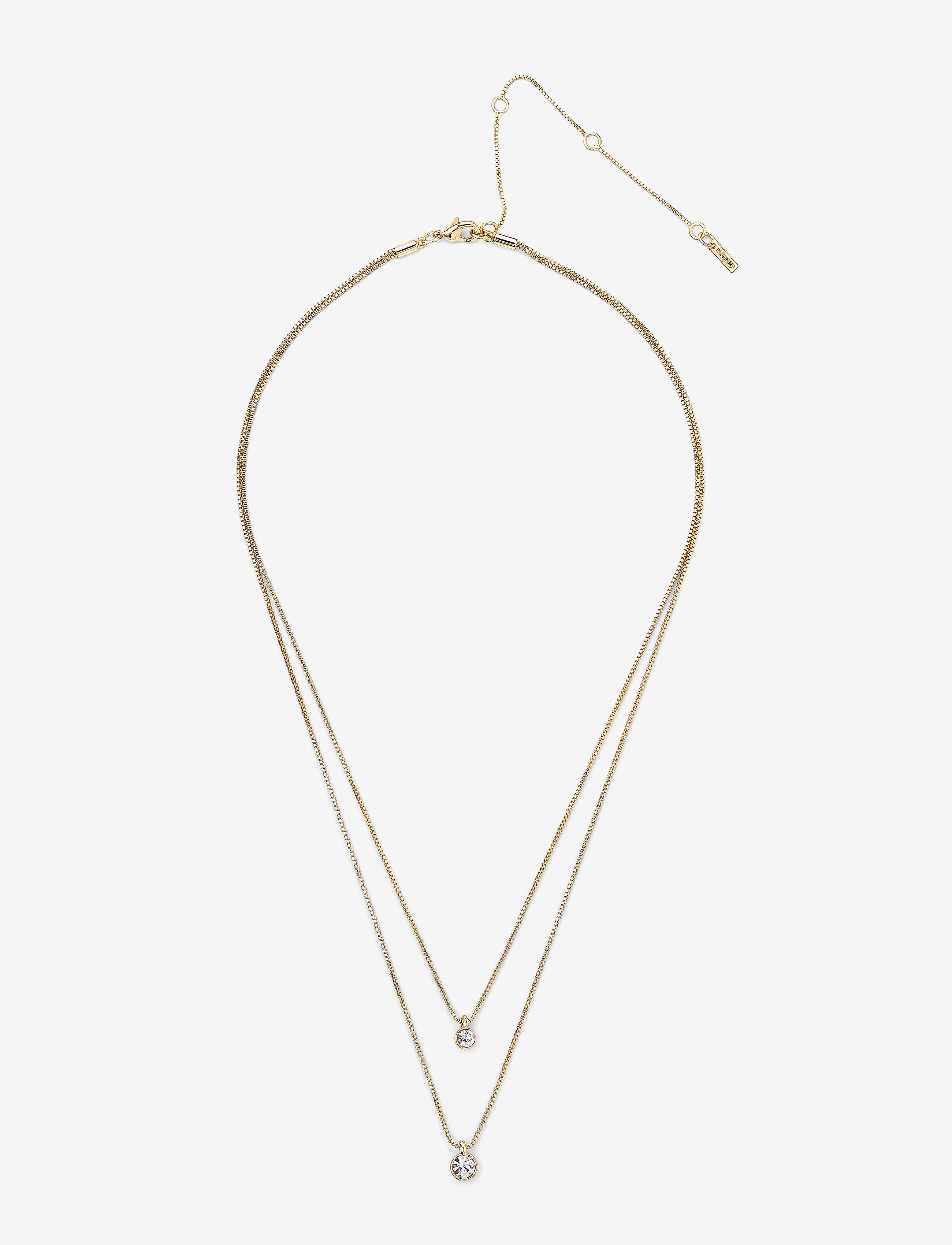 Pilgrim - LUCIA recycled 2-in-1 crystal necklace - ketten mit anhänger - gold plated - 2