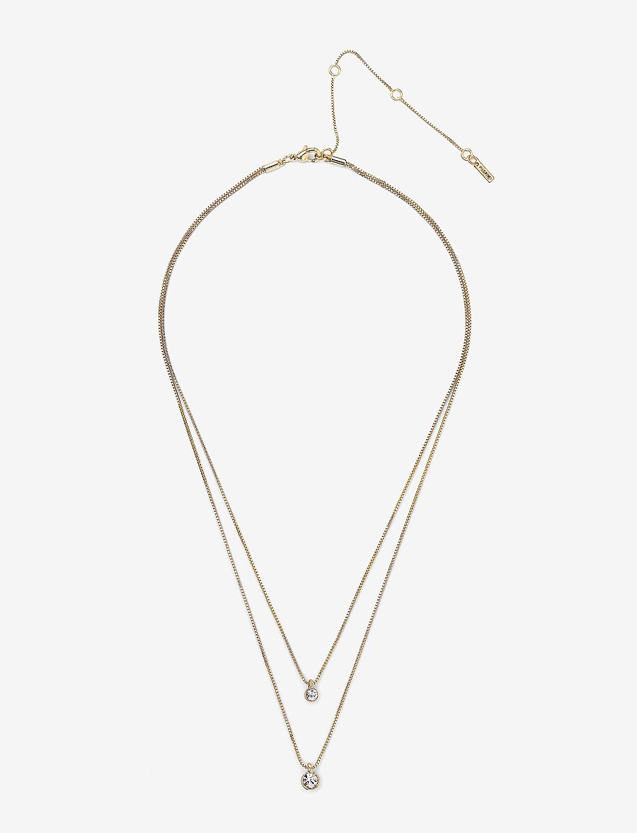 Pilgrim - LUCIA recycled 2-in-1 crystal necklace - halsband med hänge - gold plated - 2