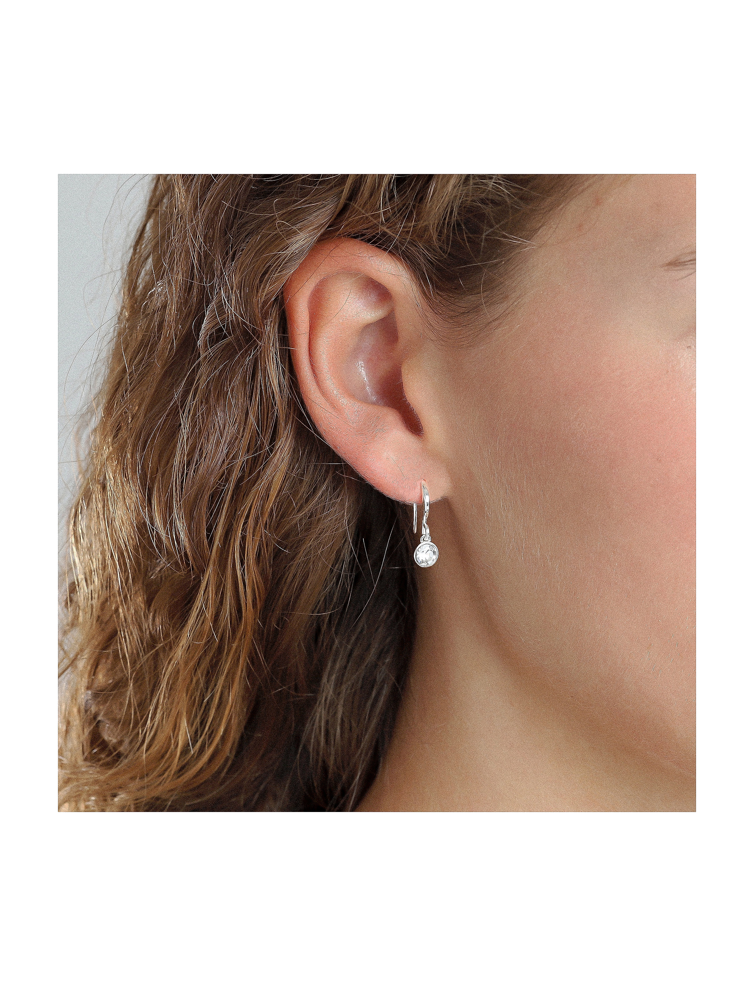 Pilgrim Lucia Recycled Crystal Earstuds, Kvinder, Krystal Krogøreringe, Sølv, Str: ONE SIZE