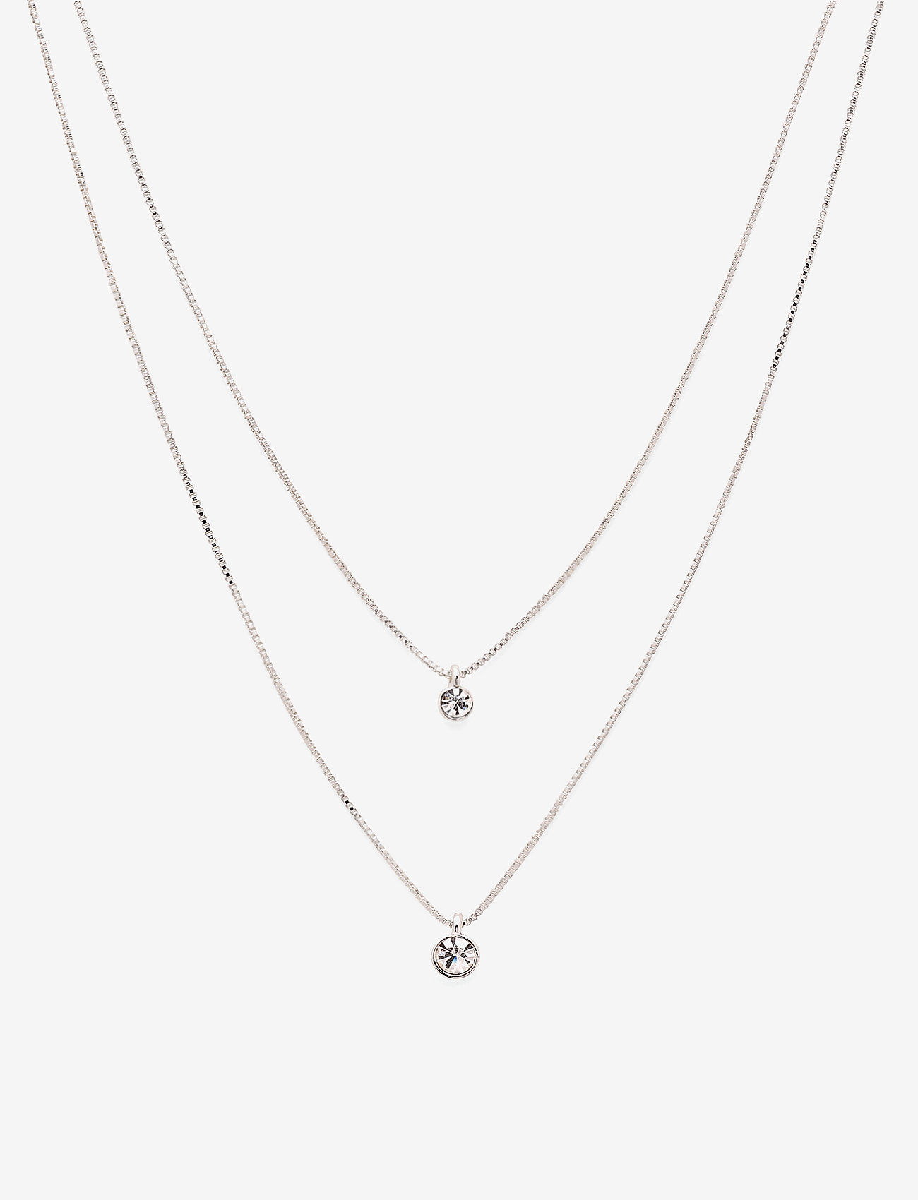Pilgrim LUCIA recycled 2-in-1 crystal necklace - Konfirmationstøj - SILVER PLATED / silver