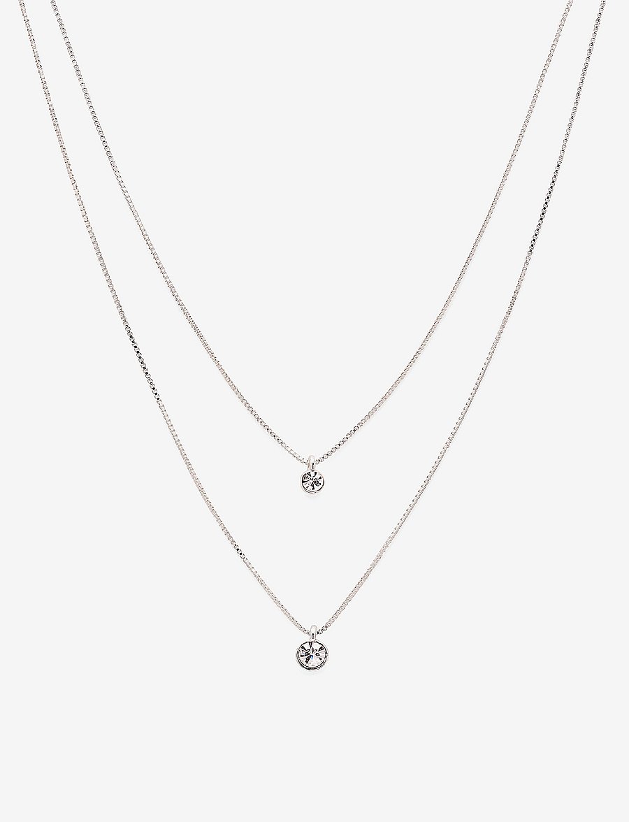 Pilgrim - LUCIA recycled 2-in-1 crystal necklace - halskæder med vedhæng - silver plated - 1