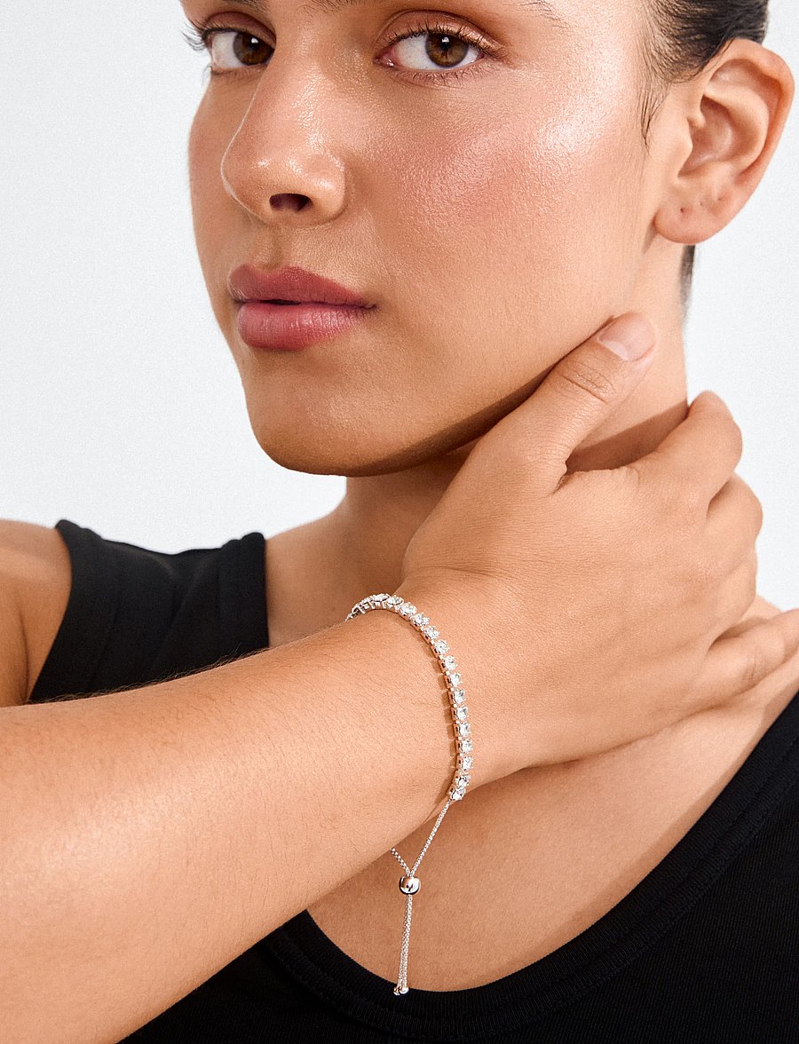 Pilgrim - LUCIA crystal bracelet - kædearmbånd - silver plated - 0