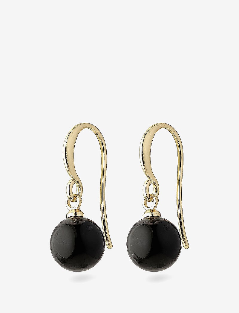 Pilgrim - GOLDIE black earrings - roikkuvat korvakorut - gold plated black - 0