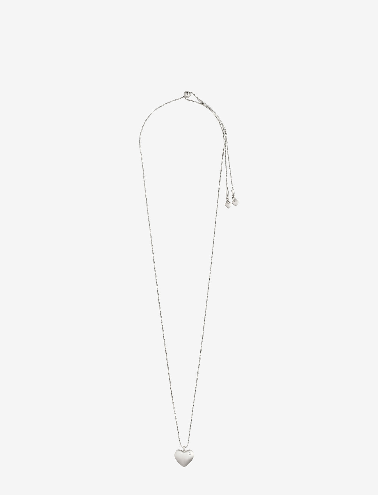 Pilgrim - SOPHIA recycled heart pendant necklace - naszyjniki z wisiorkami - silver plated - 1
