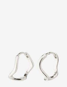 ALBERTE organic shape hoop earrings silver-plated, Pilgrim