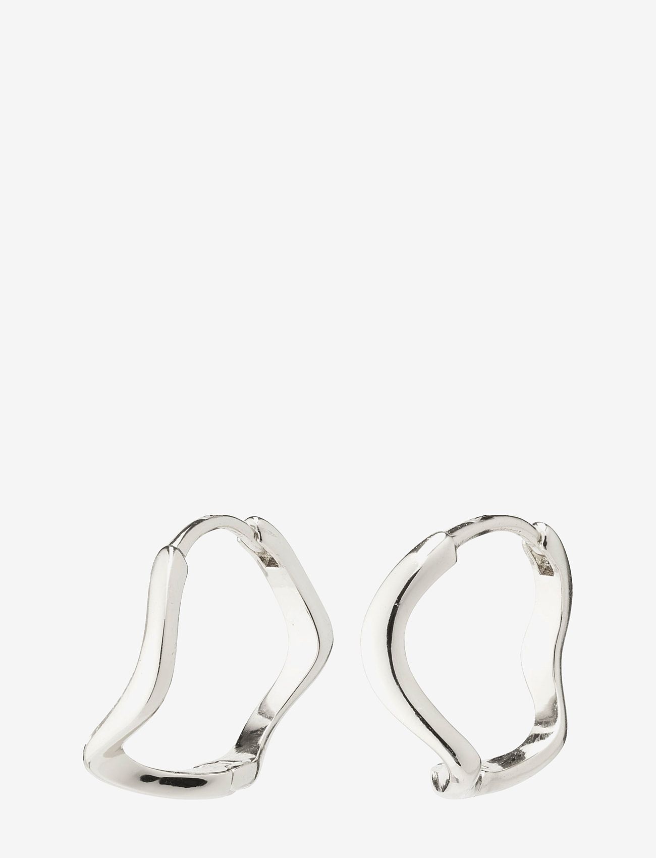 Pilgrim - ALBERTE organic shape hoop earrings - hoops - silver plated - 1