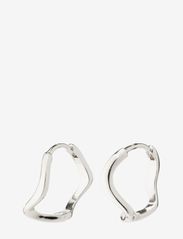 Pilgrim - ALBERTE organic shape hoop earrings silver-plated - lanko formos auskarai - silver plated - 0