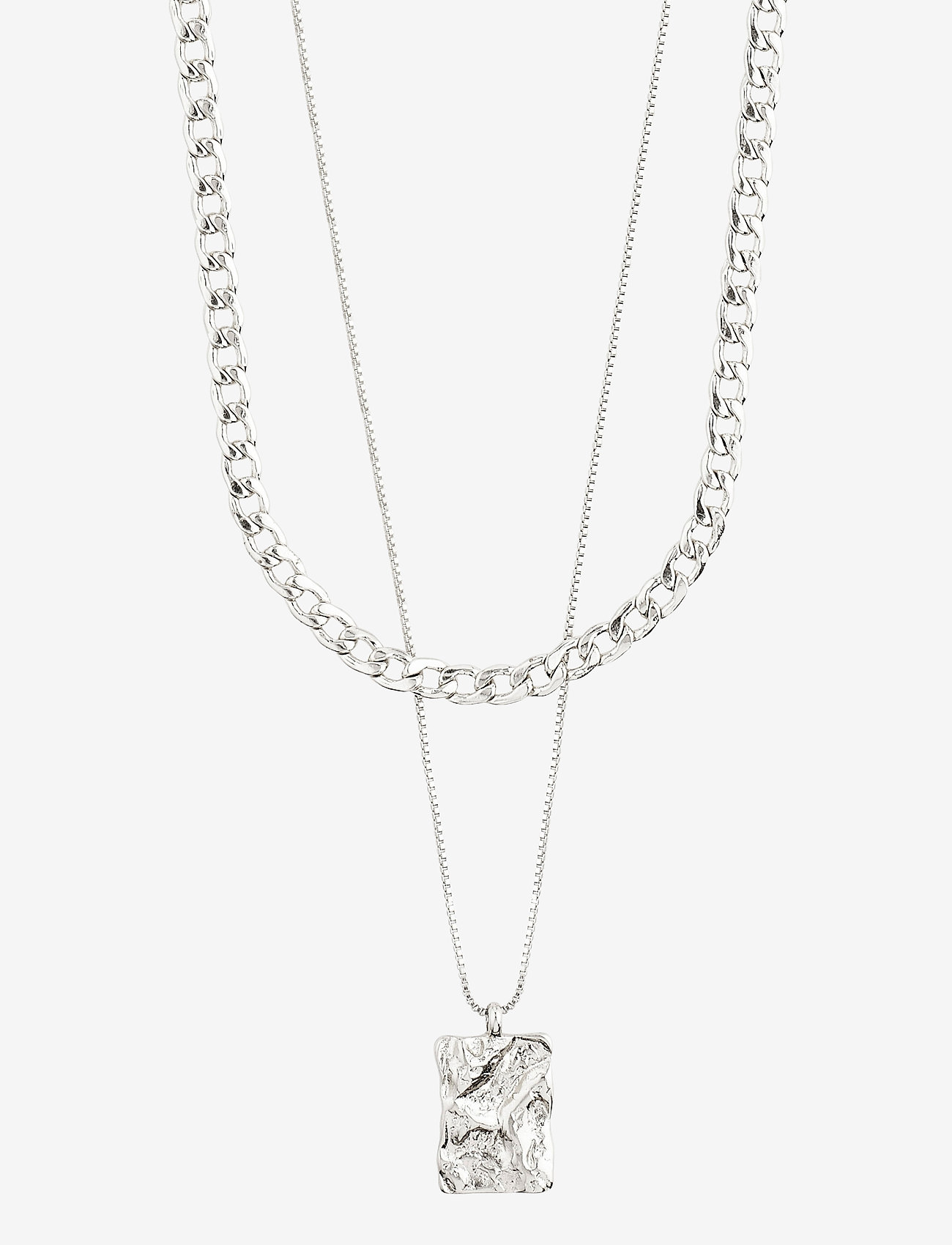 Pilgrim - BATHILDA recycled 2-in-1 necklace - silver plated - 1