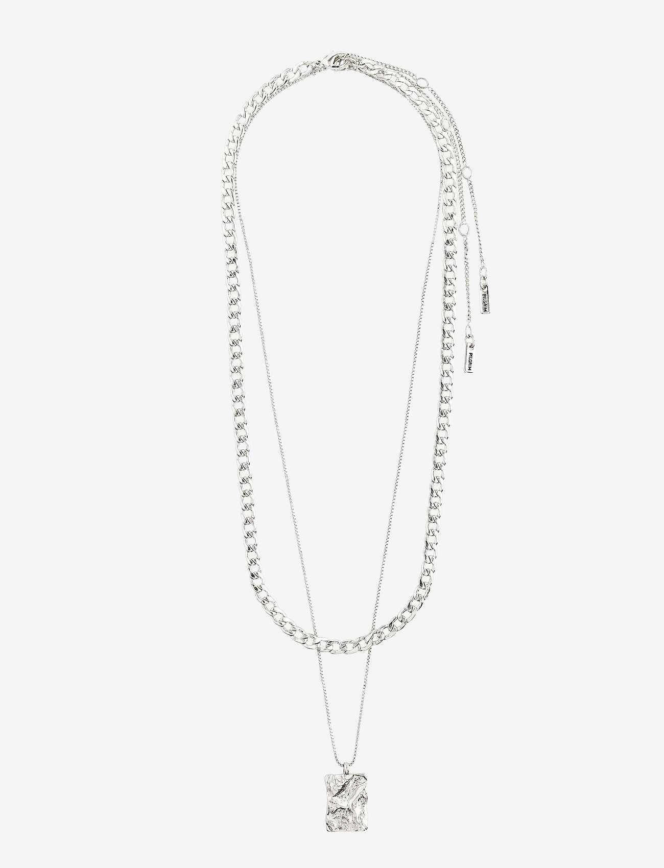 Pilgrim - BATHILDA recycled 2-in-1 necklace - statement-kaulakorut - silver plated - 1