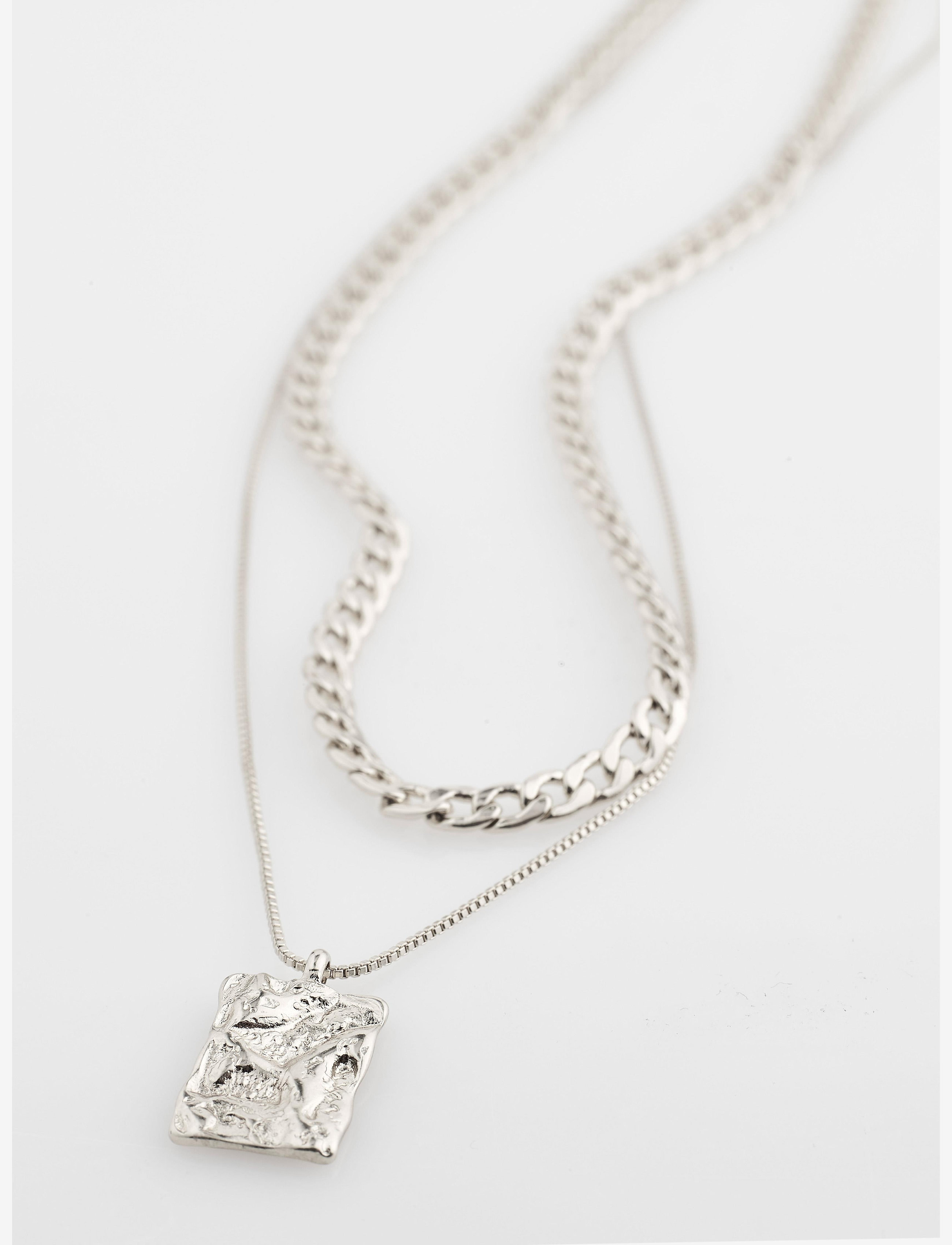 Pilgrim - BATHILDA recycled 2-in-1 necklace - silver plated - 3