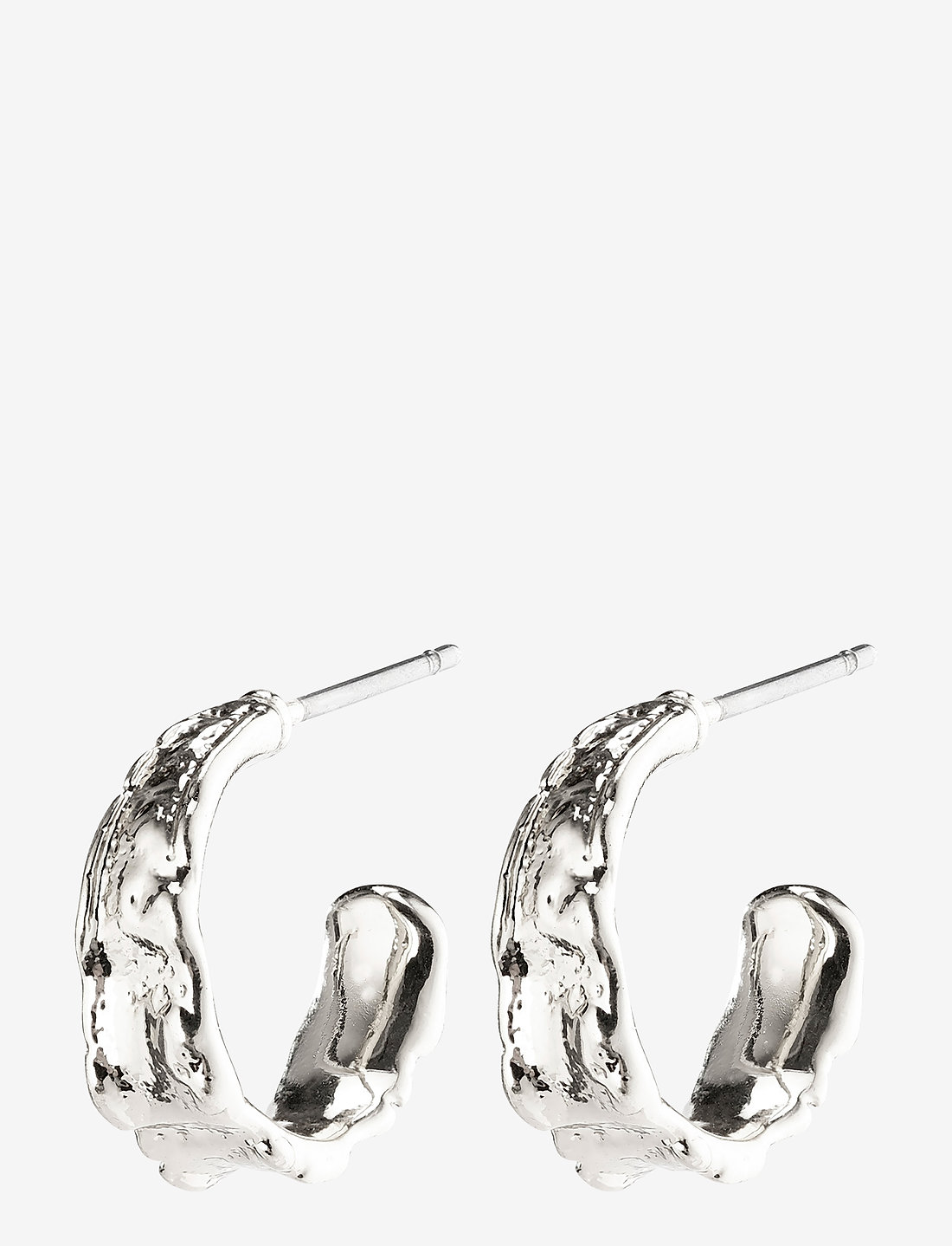 Pilgrim - BATHILDA organic shaped hoop earrings silver-plated - creoler & hoops - silver plated - 0