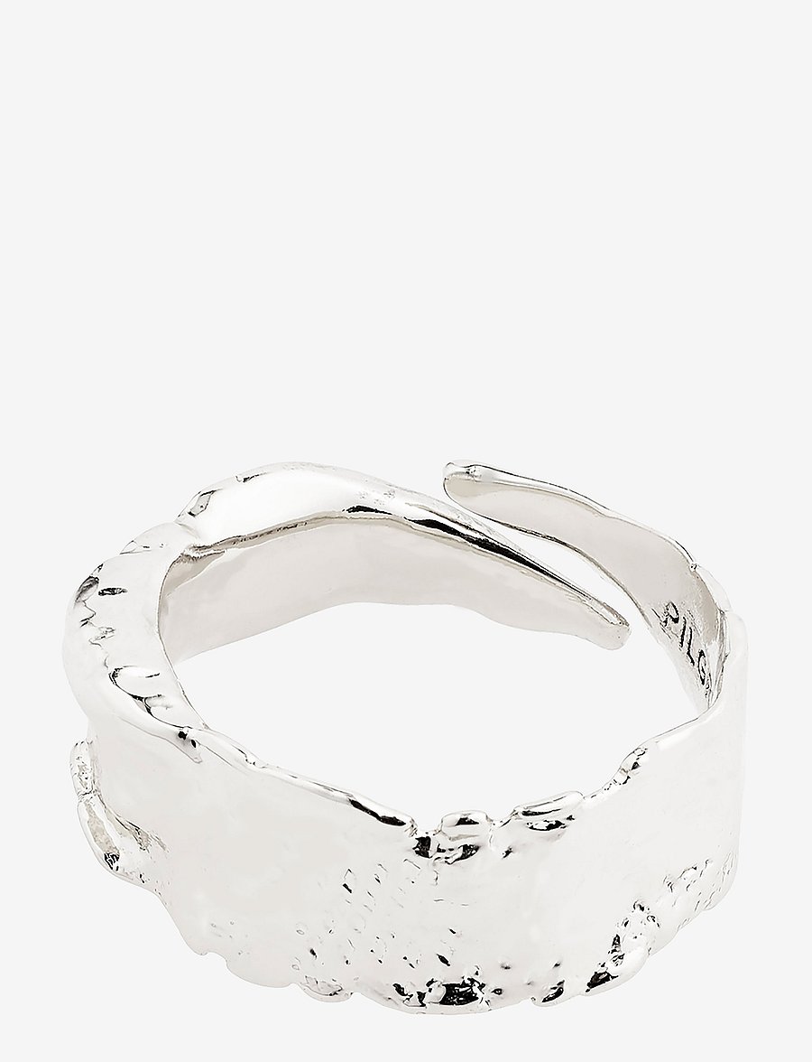 Pilgrim - BATHILDA recycled rustic ring - ferming - silver plated - 1