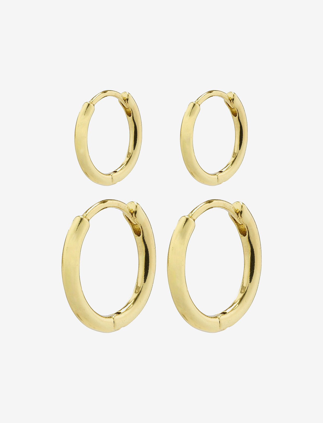 Pilgrim - ARIELLA huggie hoop earrings 2-in-1 set gold-plated - riņķveida auskari - gold plated - 0