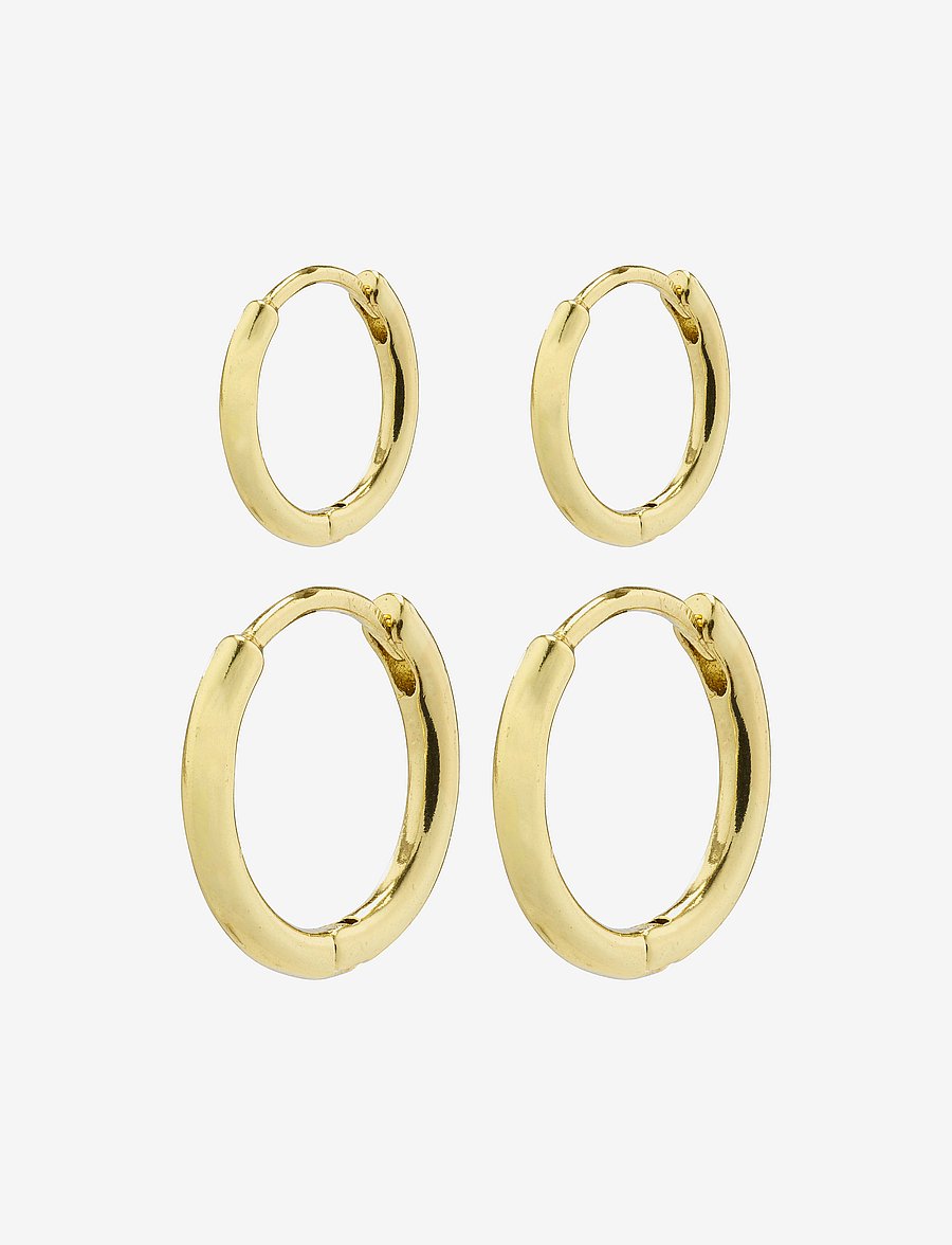 Pilgrim - ARIELLA recycled hoop earrings 2-in-1 set - cerceaux - gold plated - 1