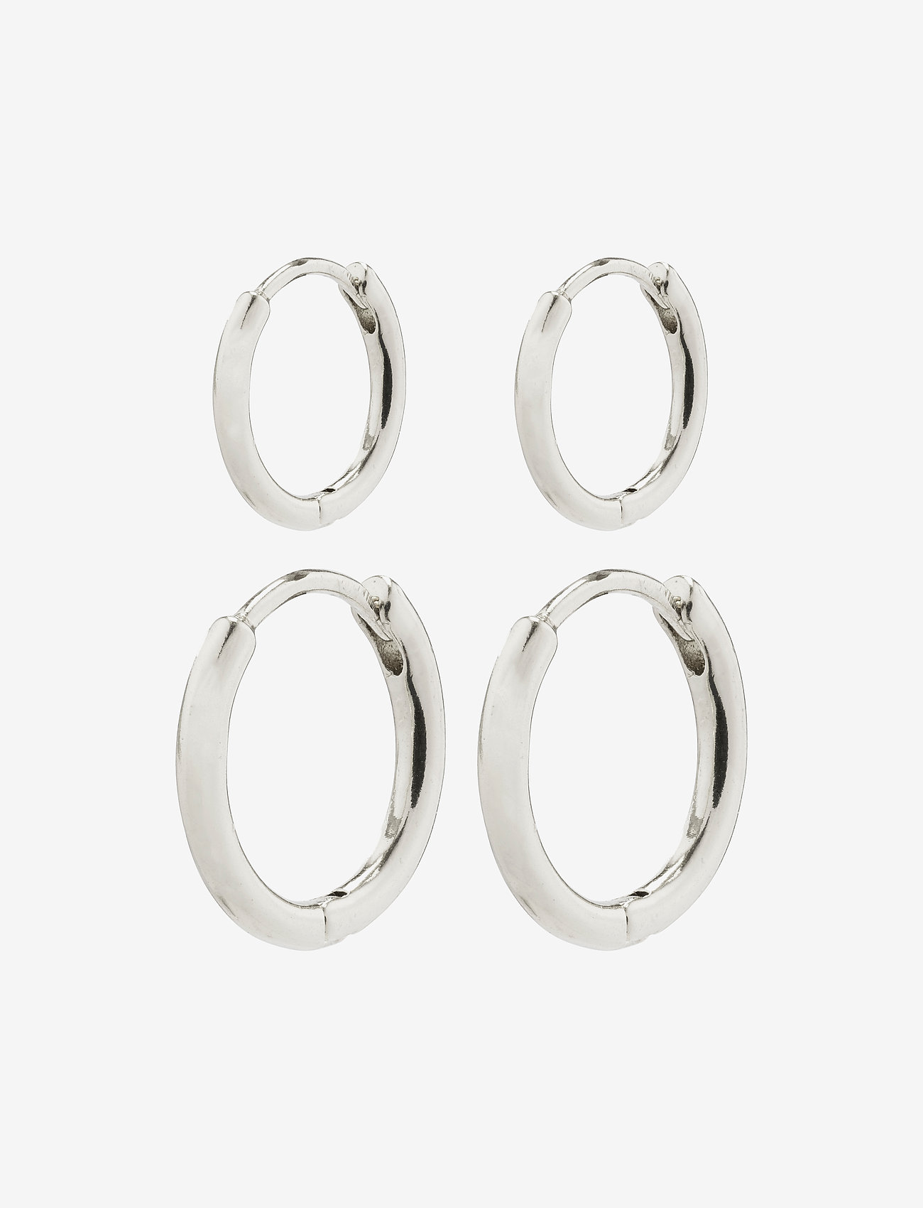 Pilgrim - ARIELLA recycled hoop earrings 2-in-1 set - hoops kõrvarõngad - silver plated - 1