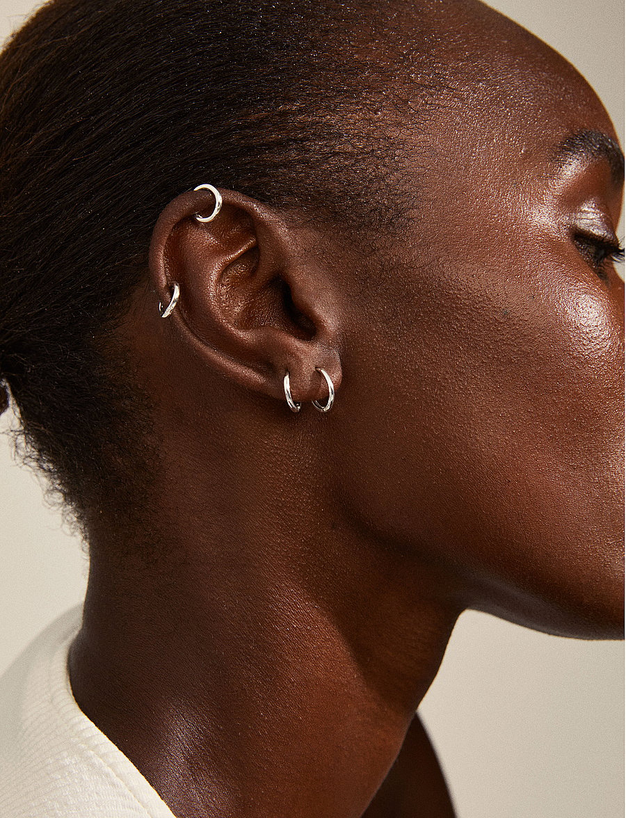 Pilgrim - ARIELLA recycled hoop earrings 2-in-1 set - creoler & hoops - silver plated - 0