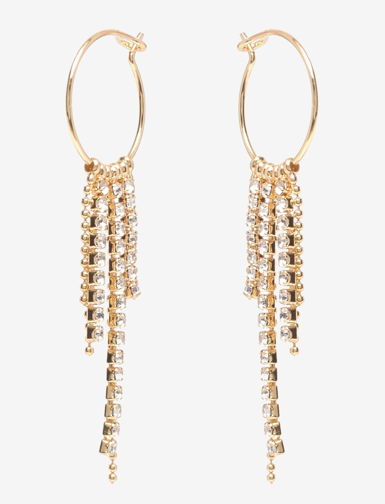 Pilgrim - MAJA crystal waterfall hoop earrings gold-plated - silmatorkavad kõrvarõngad - gold plated - 0
