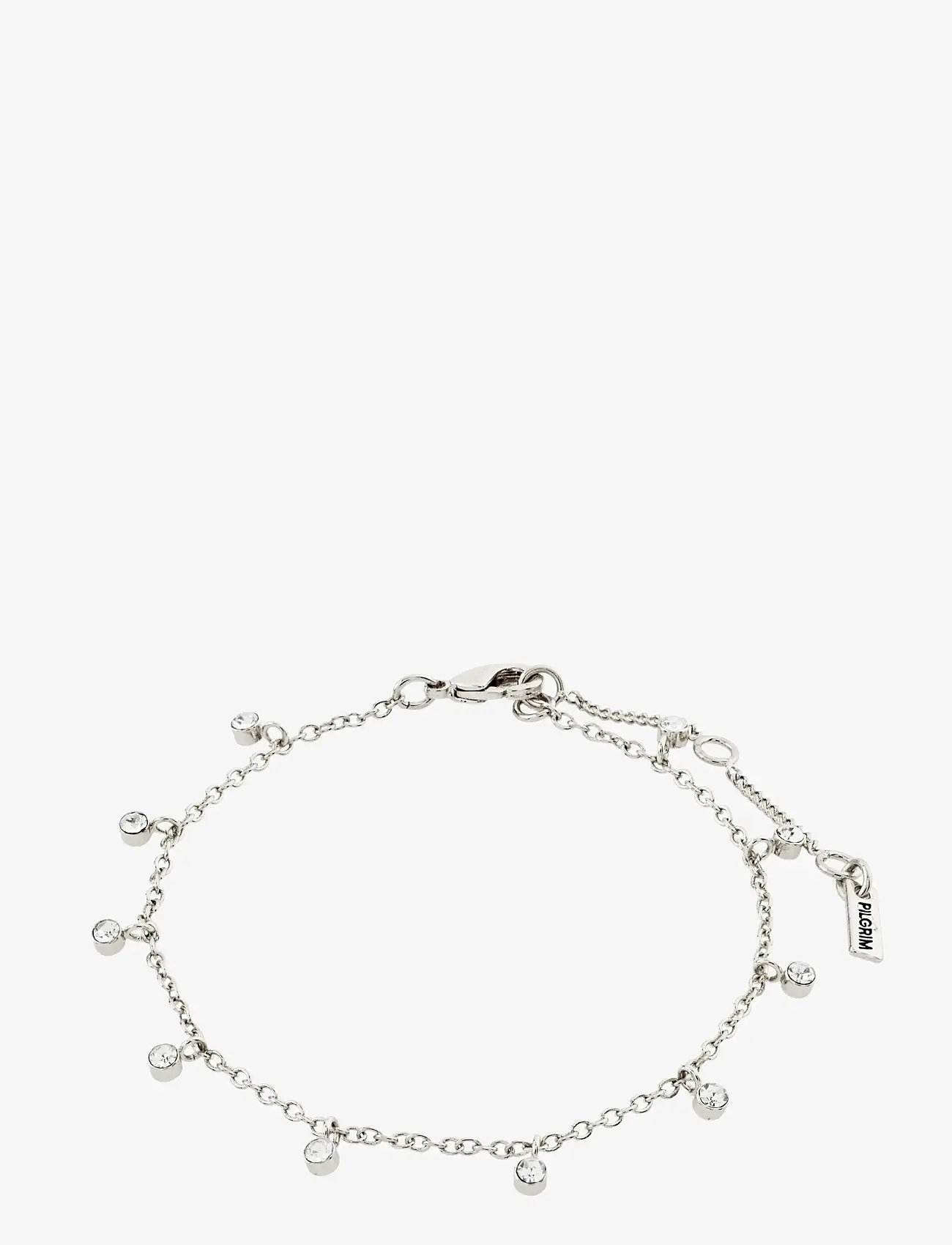 Pilgrim - MAJA crystal multi drops bracelet silver-plated - kædearmbånd - silver plated - 1