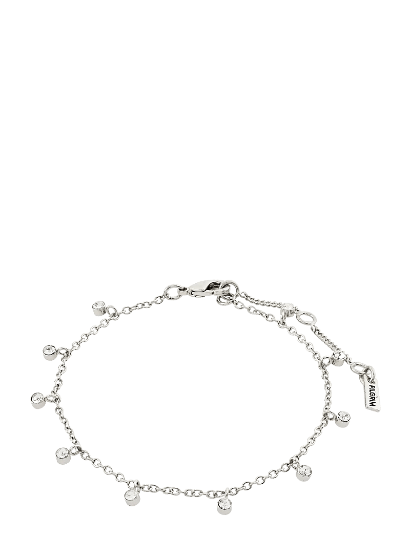 Pilgrim - MAJA crystal multi drops bracelet silver-plated - kædearmbånd - silver plated - 1
