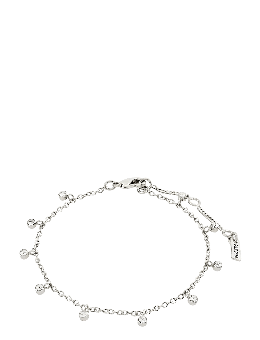 Pilgrim - MAJA crystal multi drops bracelet silver-plated - bransoletki łańcuszkowe - silver plated - 1