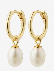 BERTHE recycled pearl hoop earrings - GOLD PLATED