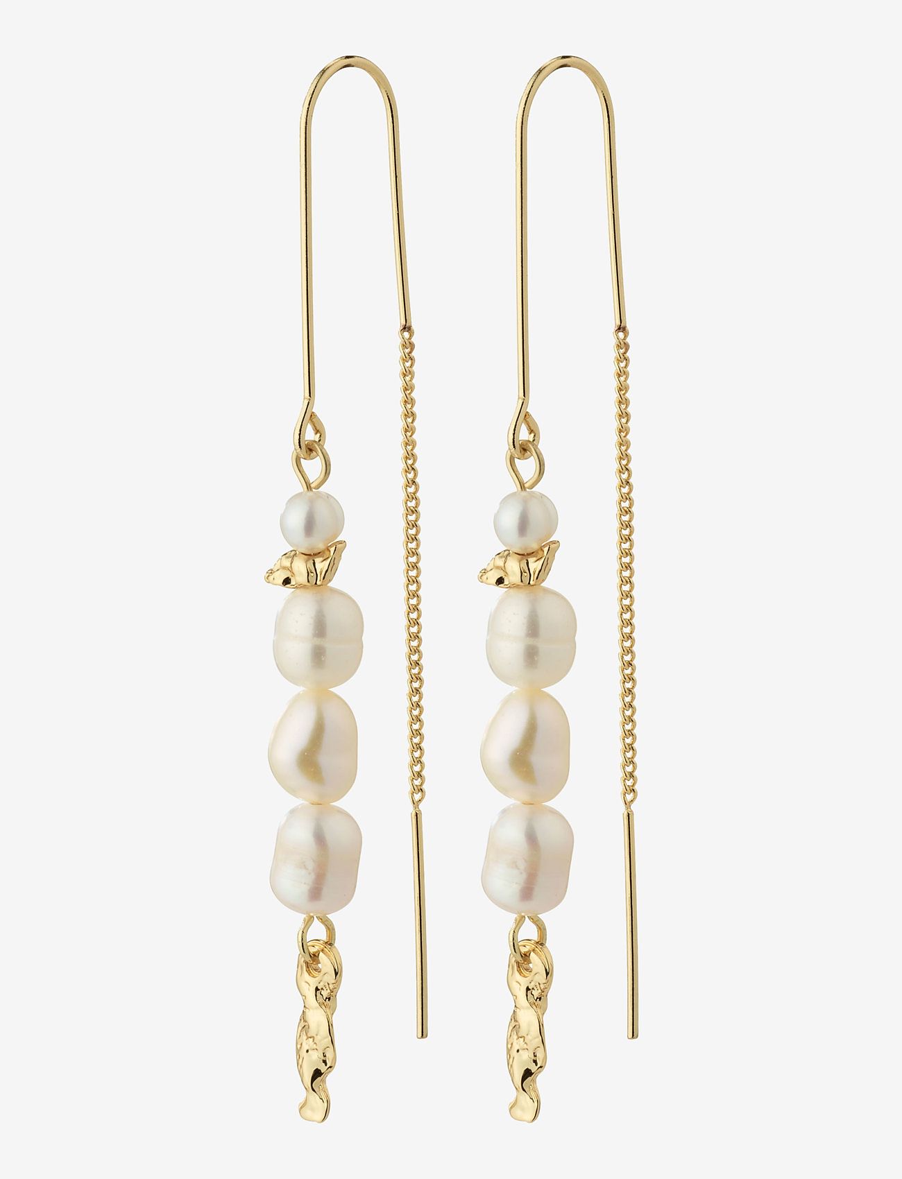 Pilgrim - BERTHE pearl chain earrings - perleøreringe - gold plated - 0