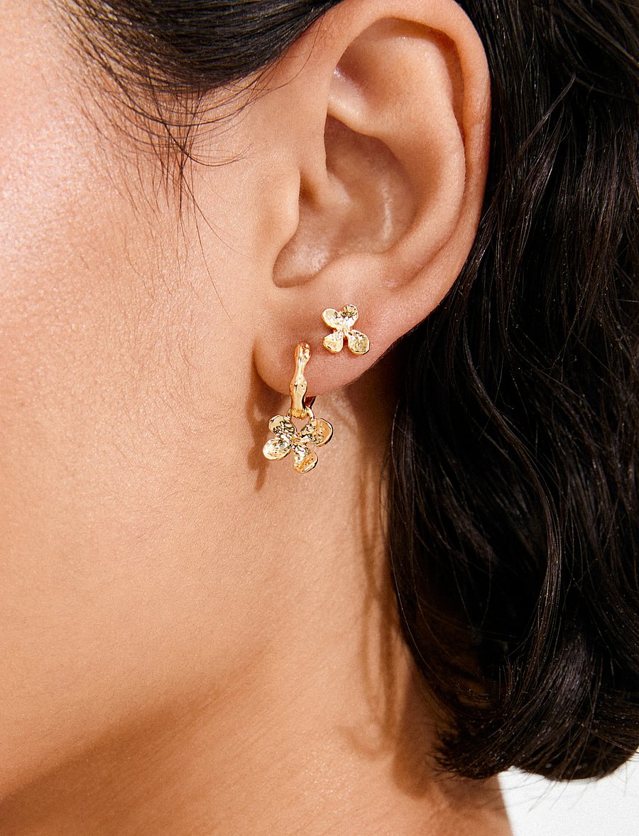 Pilgrim - AJANI earrings 2-in-1 set, gold-plated - Ørestikker - gold plated - 2