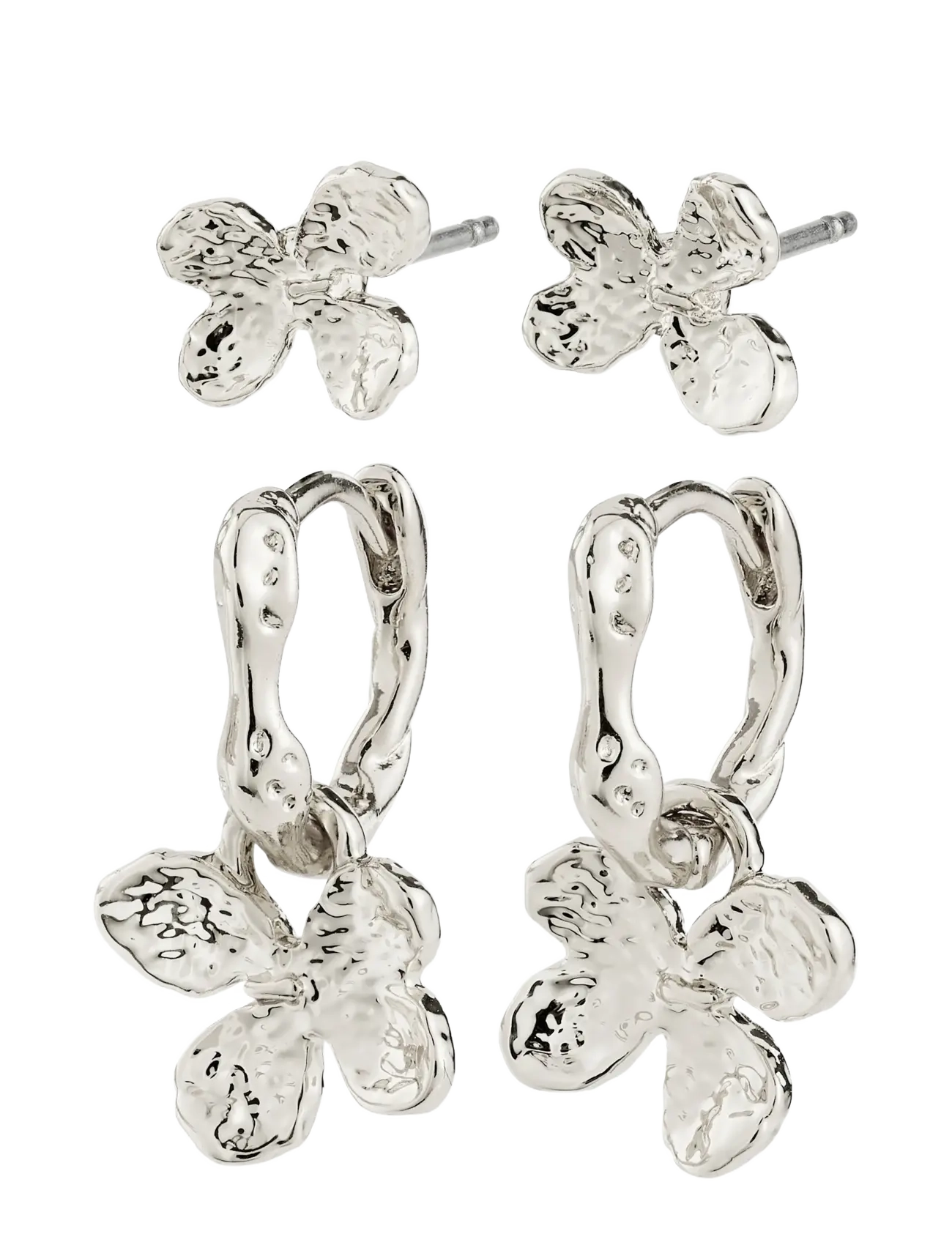 Pilgrim AJANI earrings 2-in-1 set, silver-plated - Øreringe - SILVER PLATED / silver