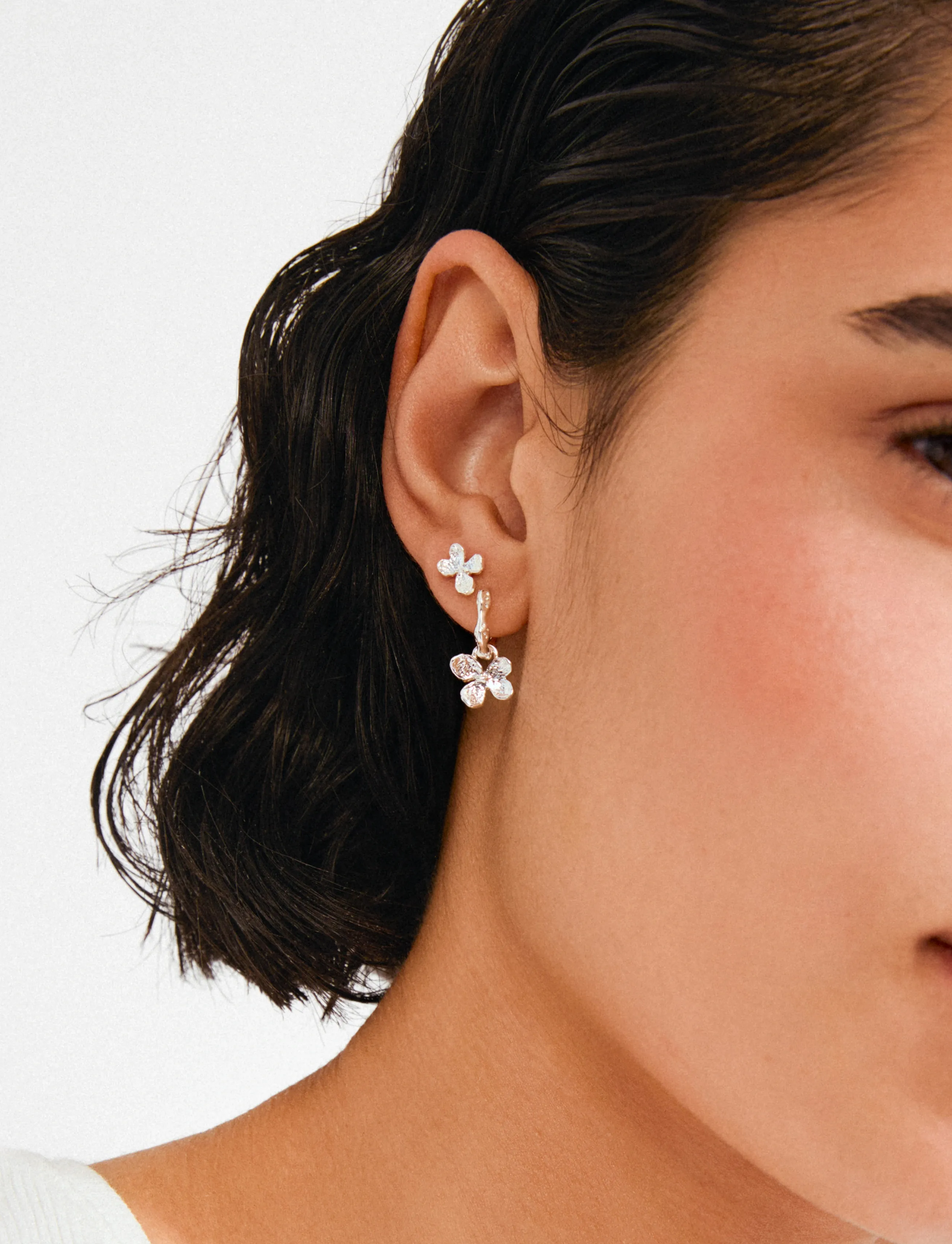 Pilgrim - AJANI earrings 2-in-1 set, silver-plated - studs örhängen - silver plated - 2