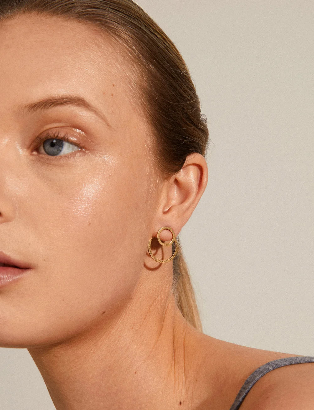 Pilgrim - ZOOEY recycled 2-in-1 earrings - hoops - gold plated - 0