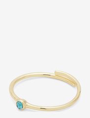 Pilgrim - LULU turquoise crystal stack ring gold-plated - gold plated - 0