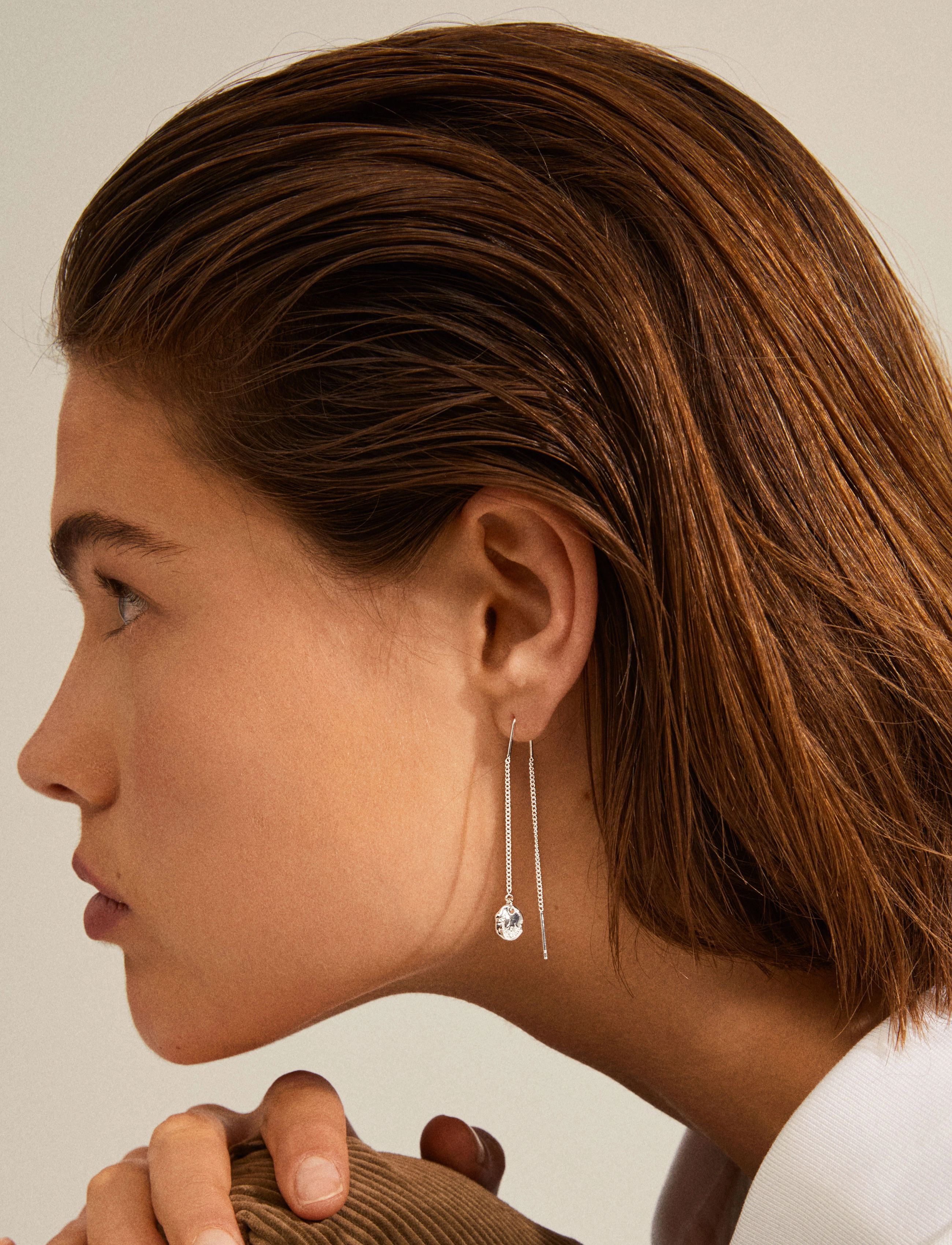 Pilgrim - JOLA recycled long chain earrings - silver plated - 2