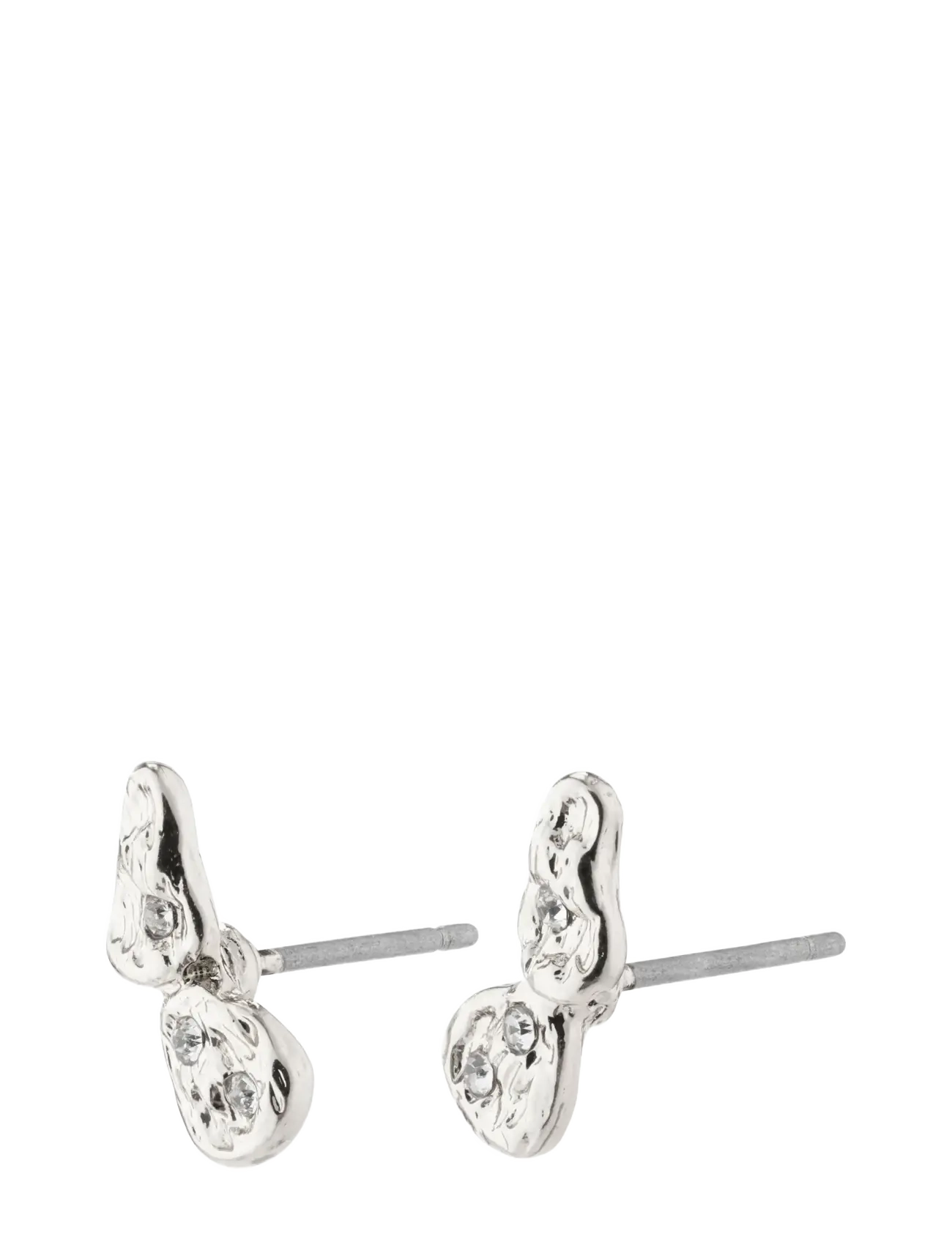 Pilgrim QUINN organic shaped crystal earrings silver-plated - Accessoires - SILVER PLATED / silver
